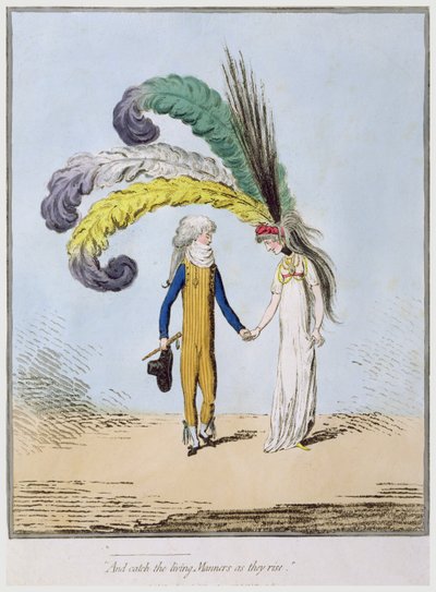 Hannah Humphrey tarafından yayınlanan 'Ve yükselen görgü kurallarını yakalayın' (el ile boyanmış gravür) by James Gillray