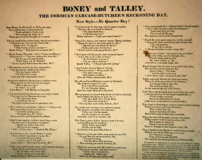 Boney ve Talley, The Corsican Carcase - Kasaplar Hesaplaşma Günü, Hannah Humphrey tarafından yayınlandı, 1803 (253713
