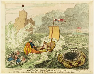 Scylla ve Charybdis Arasında Britanya by James Gillray