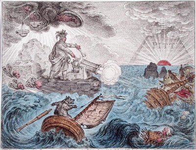 Bruin in the Boat veya The Manager in Distress, Hannah Humphrey tarafından 1806