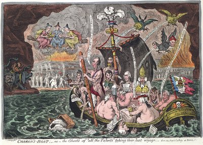 Charons Boat veya The Ghosts of the All Talents son yolculuğuna çıkıyor, 1807 by James Gillray