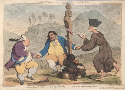 Koalisyon Dansı, pub. 1785 (el renkli gravür) by James Gillray