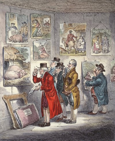 George Morlands Tablolarından Bir Koleksiyonu İnceleyen Uzmanlar by James Gillray