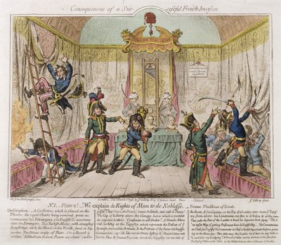 Başarılı Bir Fransız İşgalinin Sonuçları ya da İnsan Haklarını Soylulara Açıklıyoruz by James Gillray