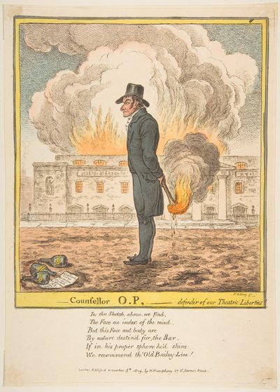 Danışman O.P.-Tiyatro Özgürlüklerimizin Savunucusu, 5 Aralık 1809. by James Gillray