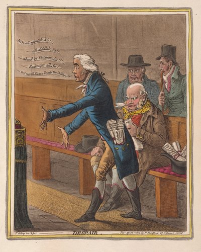 Umutsuzluk, bar. 1802 (el renkli gravür) by James Gillray