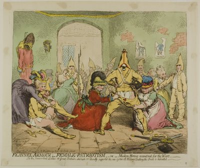 Flanel Zırhı; kadın vatanseverliği by James Gillray