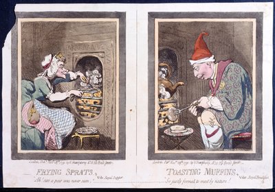 Kızartma Hamsisi veya Kraliyet Akşam Yemeği ve Kızartma Muffinleri veya Kraliyet Kahvaltısı, Hannah Humphrey tarafından 1791