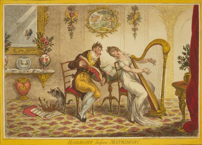 Evlilik öncesi uyum, 1805 by James Gillray