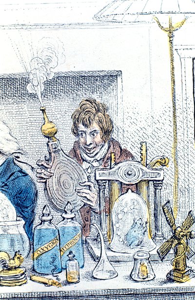 Humphry Davy, İngiliz kimyager ve mucit, 1802 by James Gillray