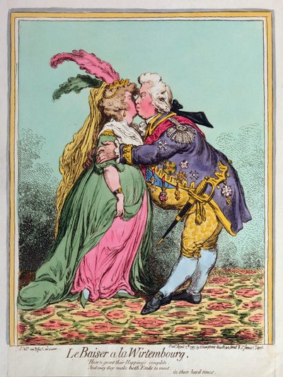 Le Baiser a la Wirtembourg, Hannah Humphrey tarafından 1797