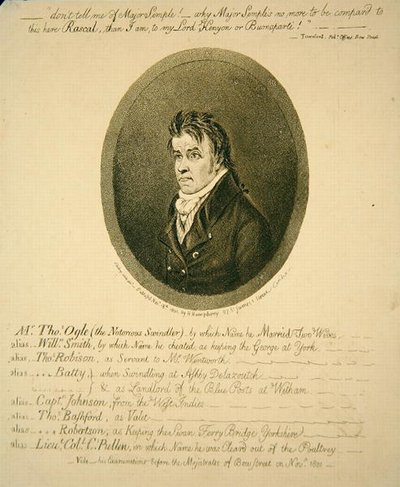 Bay Thomas Ogle, Ünlü Dolandırıcı, Hannah Humphrey tarafından yayınlandı by James Gillray