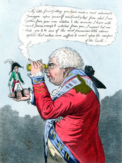 Napolyon ve Kral George III, Gulliver ve Brobdingnag Kralı, Temmuz 1803 olarak by James Gillray