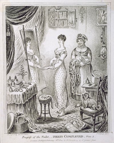 Progress of the Toilet veya Dress Completed, Hannah Humphrey tarafından 1810