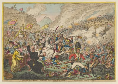 İspanyol-Vatanseverler Fransız-Haydutlara Saldıran Sadık Britanyalılar Bir Asansör Borç Veriyor, A..., 15 Ağustos 1808. by James Gillray