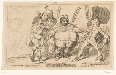 Spotprent op Charles Fox, 1788 Kral IV. Henry. Son sahne (nesne üzerindeki başlık) by James Gillray
