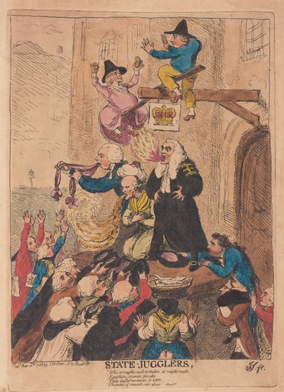 Eyalet Hokkabazları, pub. 1788 (el renkli gravür) by James Gillray