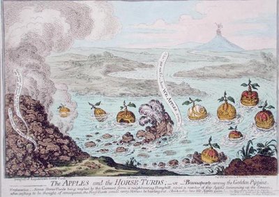 Elmalar ve At Turdları veya Altın Pippins Arasında Buonaparte, Hannah Humphrey tarafından 1800