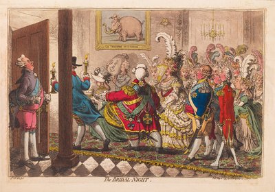 Gelin Gecesi, bar. 1797 (el renkli gravür) by James Gillray