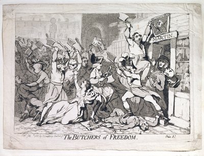 Özgürlük Kasapları, Hannah Humphrey tarafından 1788 yılında yayımlanmıştır (gravür) by James Gillray
