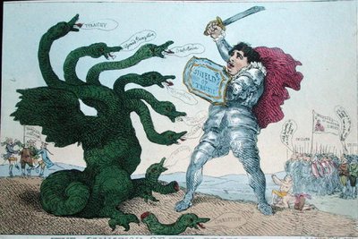 William Humphrey tarafından yayınlanan The Champion of the People (el boyaması gravür) by James Gillray