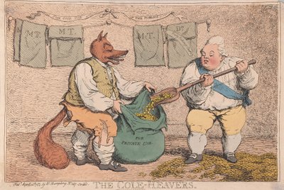 Cole-Heavers, pub. 1783 (el renkli gravür) by James Gillray