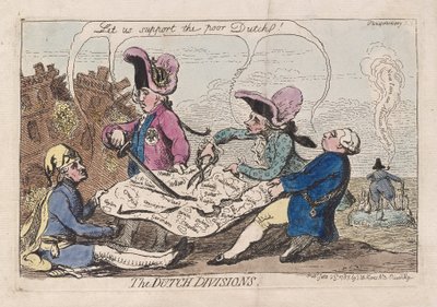 Hollanda Bölümleri, pub. 1787 (el renkli gravür) by James Gillray