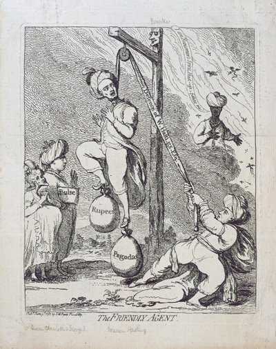 1787'de SW Fores tarafından yayınlanan Dostu Ajan by James Gillray