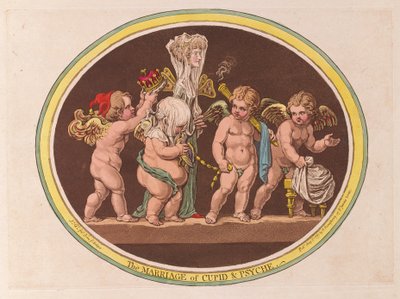 Aşk Tanrısı ve Ruhun Evliliği, pub. 1797 (el renkli gravür) by James Gillray