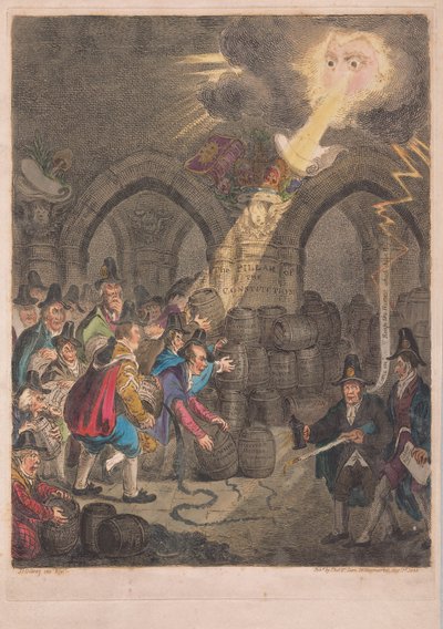 Anayasa Sütunu, yayın. 1835 (el renkli gravür) by James Gillray
