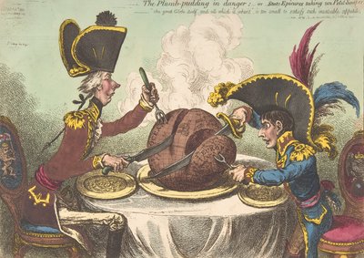 Tehlikedeki Çekül Muhallebisi,-veya-Devlet Destanları Un Petit Souper, Februa..., 26 Şubat 1805. by James Gillray