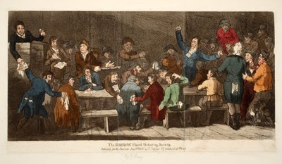 The ROBBING Hood Münazara Derneği, pub S. Tipper, 1 Ocak 1809 (el renkli gravür) by James Gillray