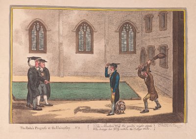 Üniversitede Rakes İlerlemesi. 3, pub. 1806 (el renkli gravür) by James Gillray