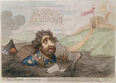 The Slough of Despond, Hannah Humphrey tarafından 1793 yılında yayımlanmıştır (elle renklendirilmiş baskı) by James Gillray