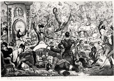 The Union Club, 1801 (renkli gravür) by James Gillray