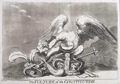 1789'da Hannah Humphrey tarafından yayınlanan Anayasanın Akbabası by James Gillray