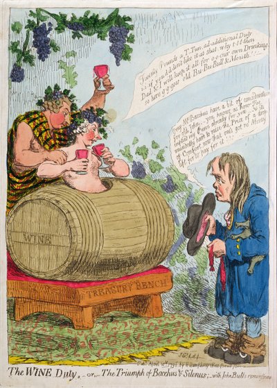 The Wine Duty veya The Triumph of Bacchus and Silenus with John Bull