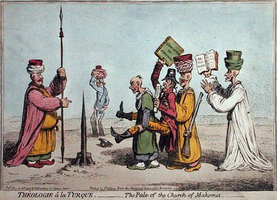Theologie a la Turque, The Pale of the Church Mahomet, Hannah Humphrey tarafından 1799