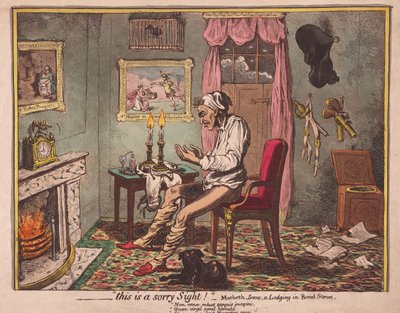 ?.Bu Üzgünüz Bir Görüş! bar. 1786 (el renkli gravür) by James Gillray