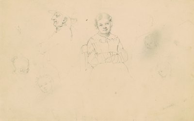 Figür Çalışmaları, c.1836-43 (dokuma kağıt üzerine grafit) by James Goodwin Clonney