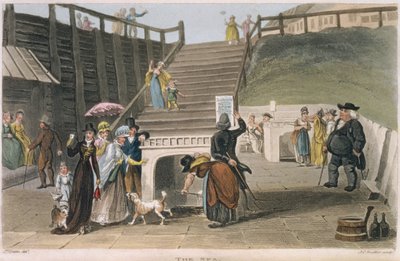 Spa, Joseph Constantine Stadler (fl.1780-1812) pub tarafından oyulmuş 'Scarborough'nun Şiirsel Eskizleri'nden bir levha. 1813 by James Green