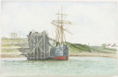 Albert Edward Rıhtımı. S.S. Willkarnman (kağıt üzerine suluboya, gövde rengi ve kurşun kalem) by James Henry Cleet