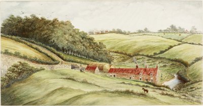 Hedworth Farm (kağıt üzerine suluboya, gövde rengi ve kurşun kalem) by James Henry Cleet