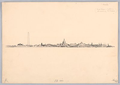Washington Skyline, Washington Ticaret Kurulu Yemeği için Tasarım, 13 Mayıs 1908 by James Henry Moser