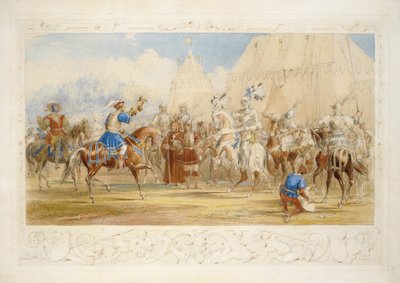The Challenge, 1841 (kağıt üzerinde kalem, tuvalet ve gövde rengi) by James Henry Nixon