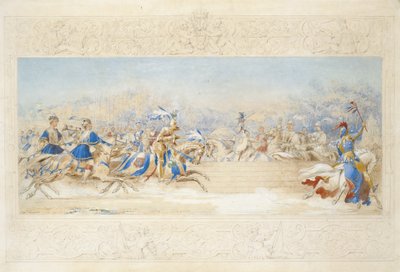 Joust (kağıt üzerinde kalem, tuvalet ve gövde rengi) by James Henry Nixon