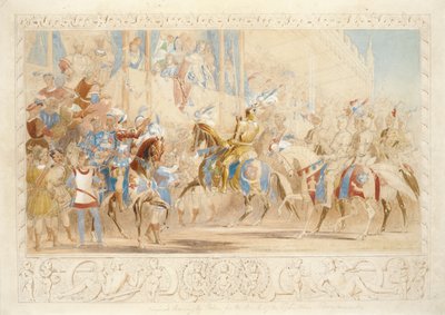 Şövalyenin Sunumu (kağıt üzerinde kalem, tuvalet ve gövde rengi) by James Henry Nixon