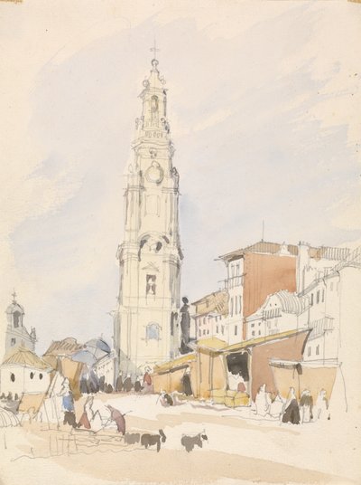 Rahipler Kulesi, Oporto (kağıt üzerinde grafit üzerinde wc) by James Holland