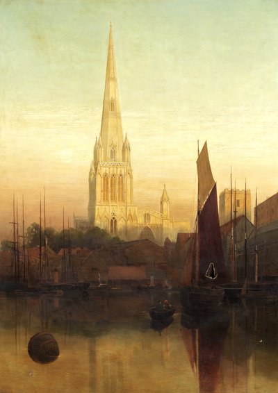 St Mary Redcliffe, Bristol, muhtemelen 1886 (tuval üzerine yağlı boya) by James Jackson Curnock