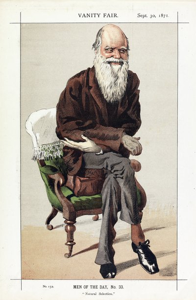 Charles Darwin, Günün Adamları, No. 33, Doğal Seleksiyon, Vanity Fair, pub. 1871 by James Jacques Joseph Tissot